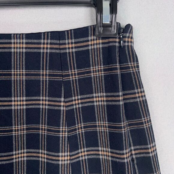 Aritzia Babaton Skirt Women 0 Yellow Black Plaid Dark Academia Preppy Schoolgirl - Picture 3 of 15